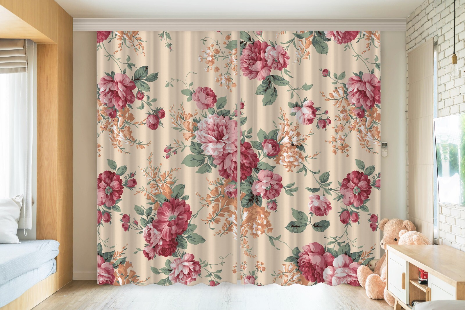 3D Pink Peony Flowers G8204 Photo Blockout Curtain Fabric Window Erin 2023