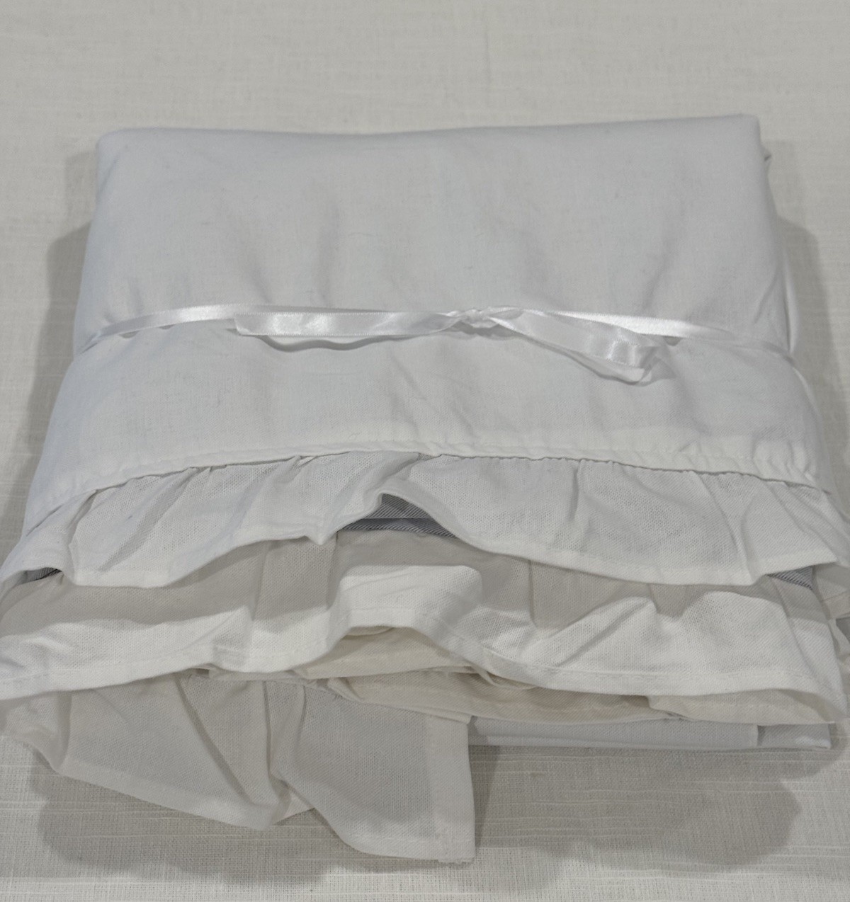 West Elm Kids Ruffle Cotton Curtain 48 X 96 White Panel -1-