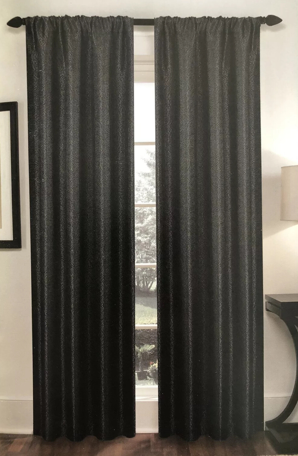 2 Total Black Out 100% Light Blocking Panel 63″ Emery Black Noise Reducing