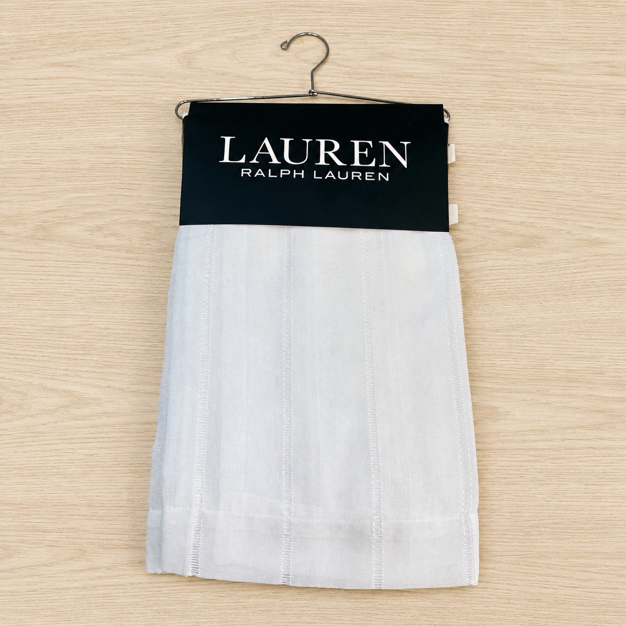 NEW Ralph Lauren 54”x84” White Hamilton Sheer 2 CURTAIN Panels Woven Stripes NWT