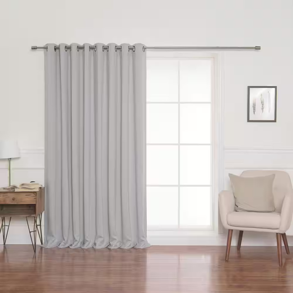 Light Grey Grommet Blackout Curtain – 52 In. W X 84 In. L (Set of 2)