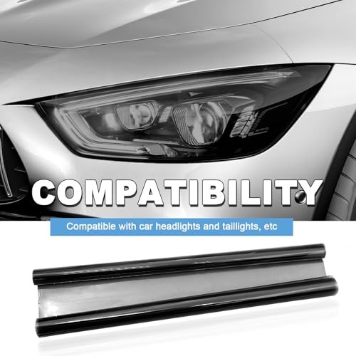 Extra-Wide 16″ x 48″ Headlight Taillight Chameleon Vinyl Wrap Roll – Easy Black