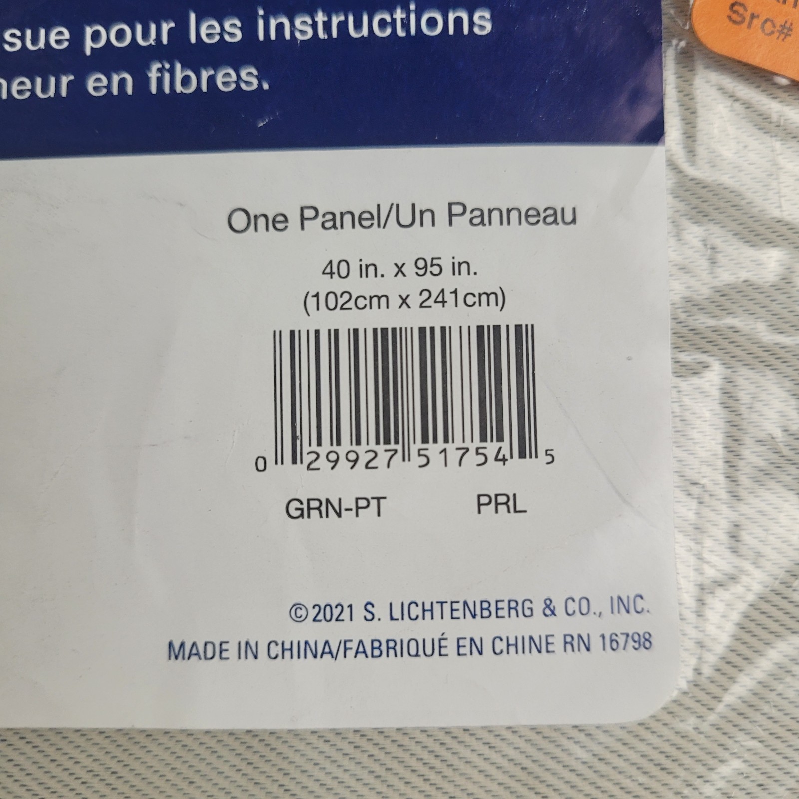 NEW Sun Zero 40 x 95 Tab top One curtain panel »Pearl #CT25