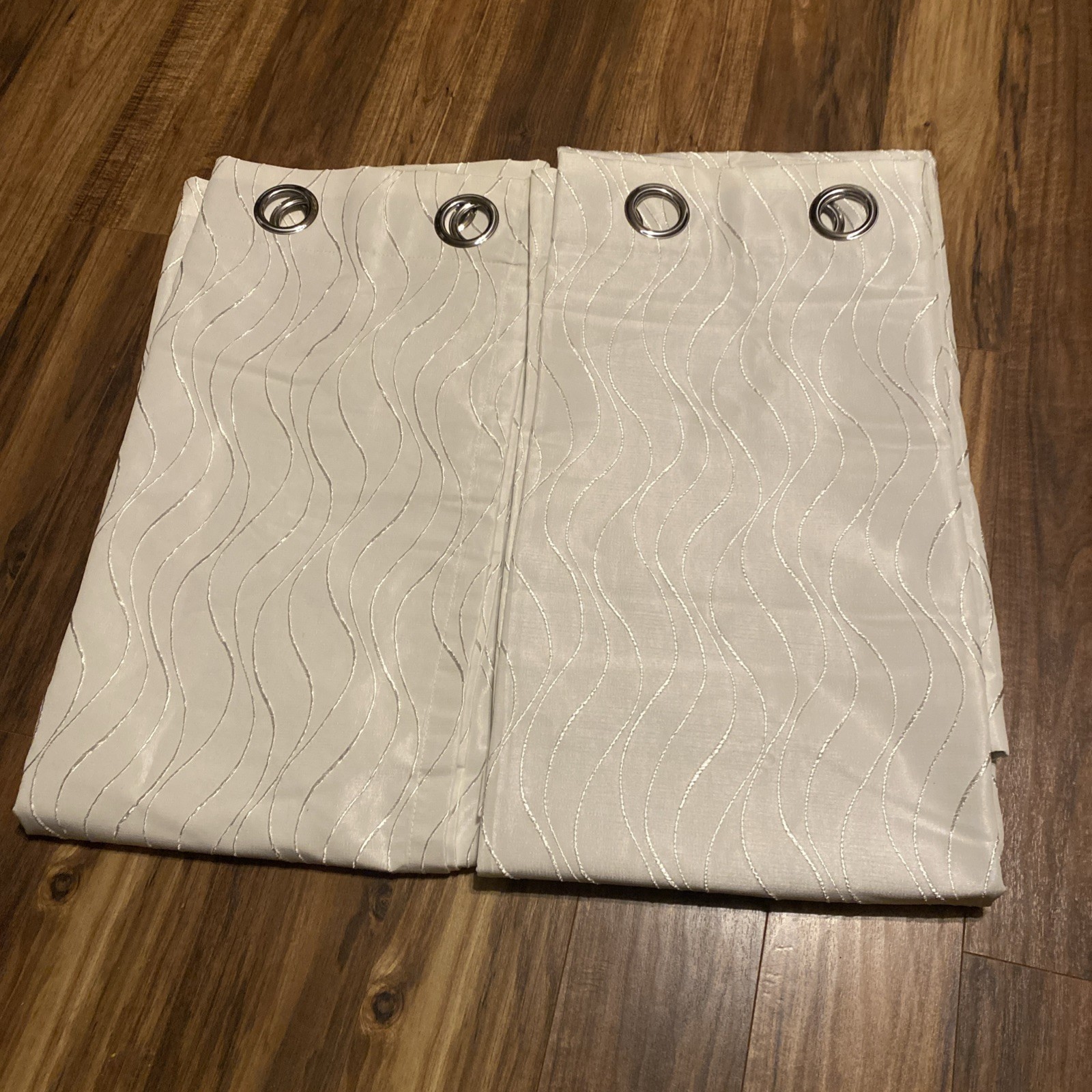 HLC.ME White Embroidery Blackout Curtain Set Of 2