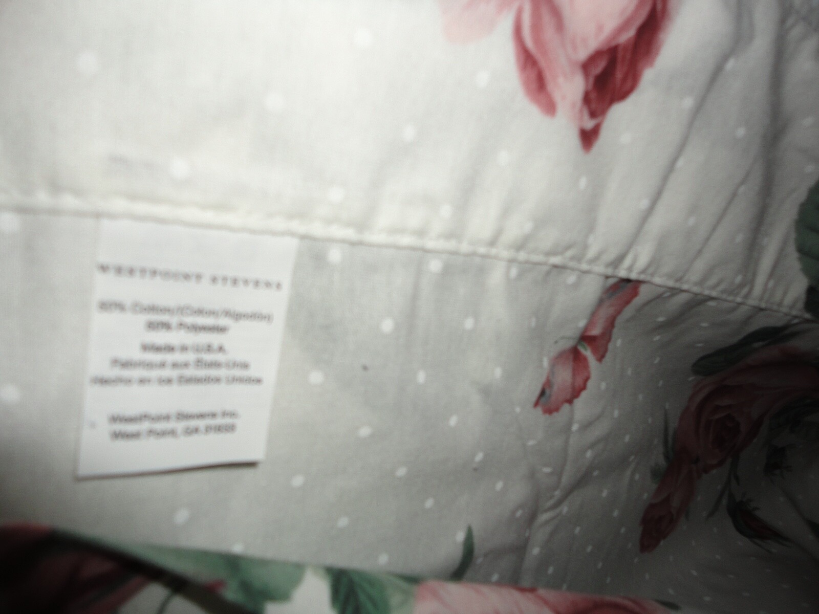 WESTPOINT STEVENS PINK FLORAL ROSES DOTS (1) BLOUSON TAILORED VALANCE 17X83