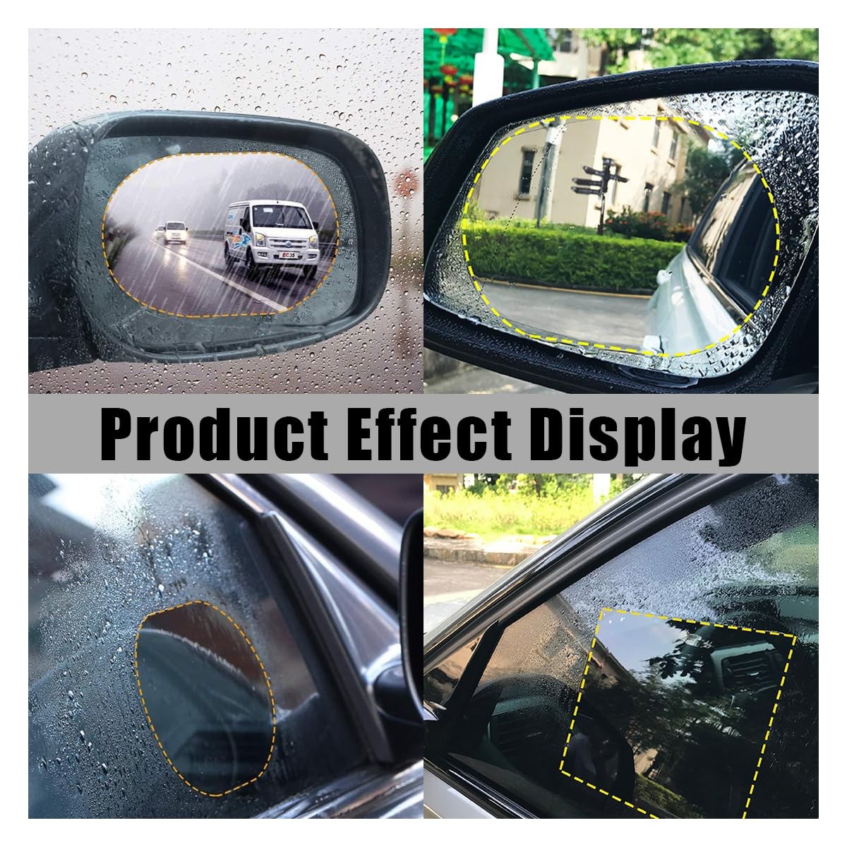 6 Pcs Car Rearview Mirror Waterproof Film Rainproof Window Film Stickers