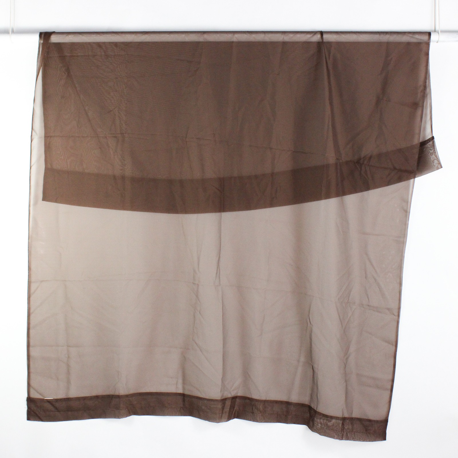 Unbranded Solid Chestnut Brown Color Sheer Curtains Simple 45″ x 60″