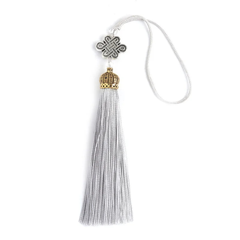 2Pcs/Lot 19cm Polyester Silk Tassel Chinese Knot Charm Tassel For DIY Craft Orna