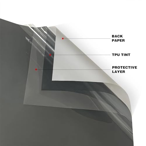 Headlight Taillight Tint Air-Release Vinyl Wrap Film 12″ x 4ft Light Black