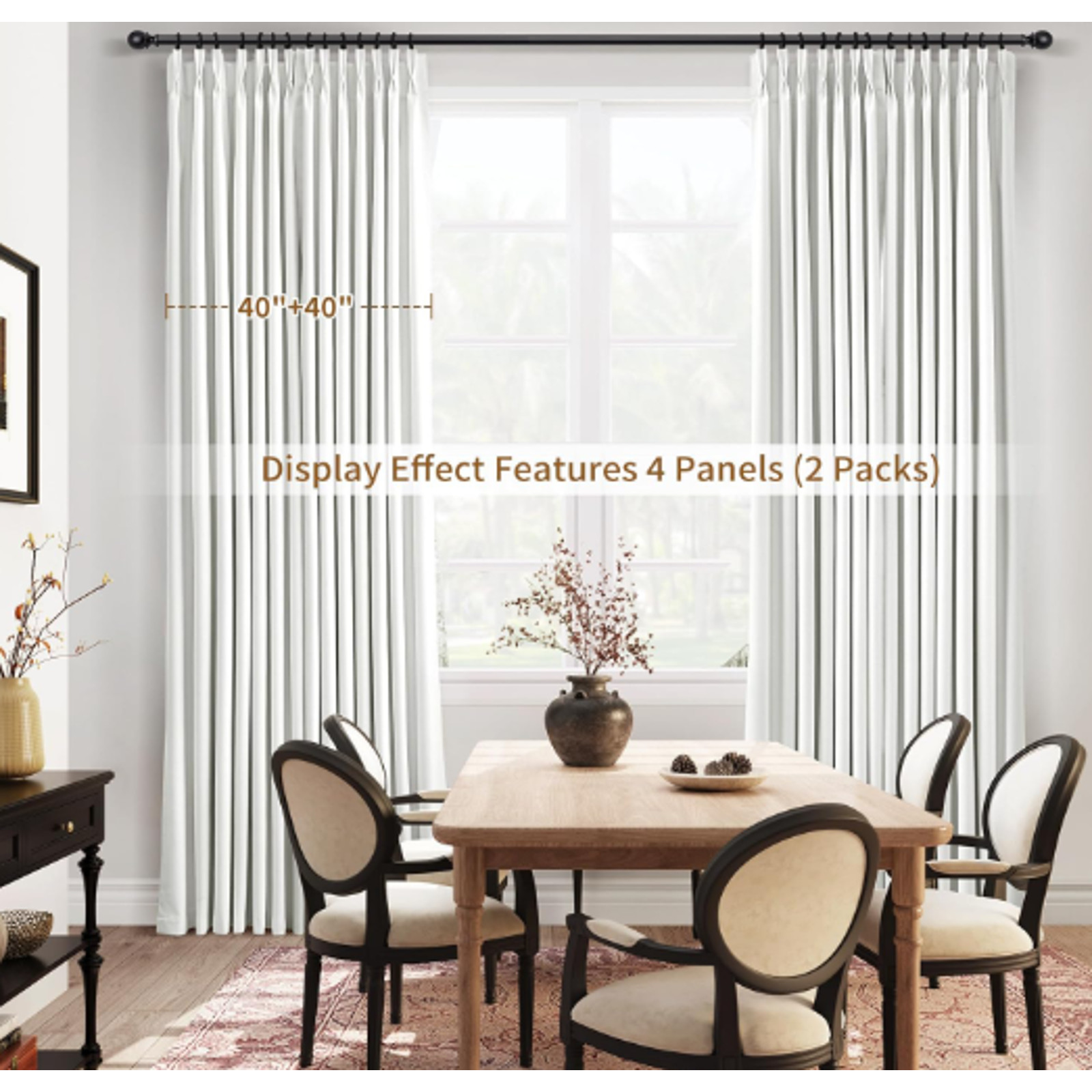 Pinch Pleated 100% Blackout Curtains – 90” Length (Set of 2, White) Condition