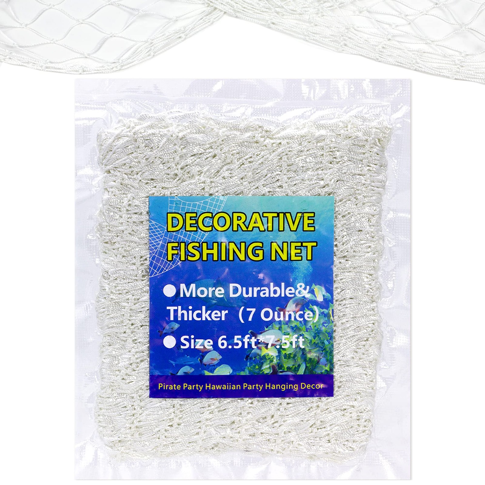 White Fish Net Decorations Under Nautical Sea Party Net Decor Ocean Themed Pi…
