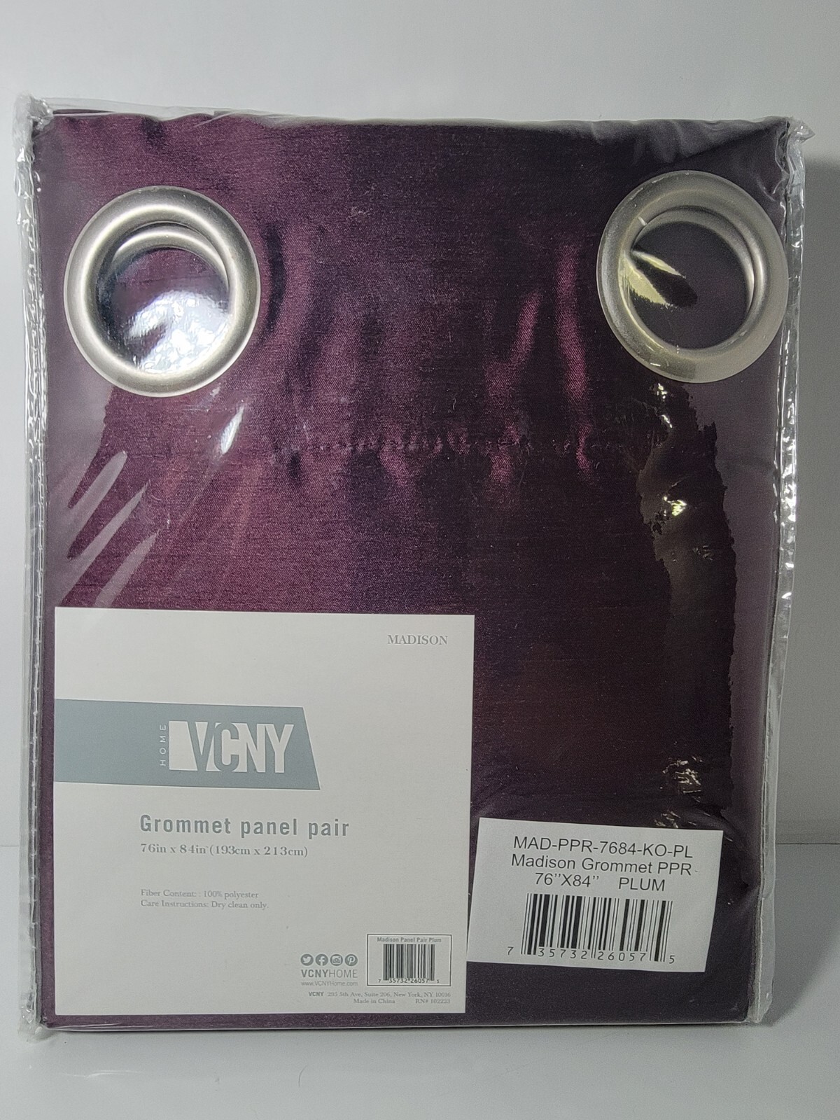 Madison VNCY Home PLUM RN#102223 76″ X 84″ Grommeted Panel Pair
