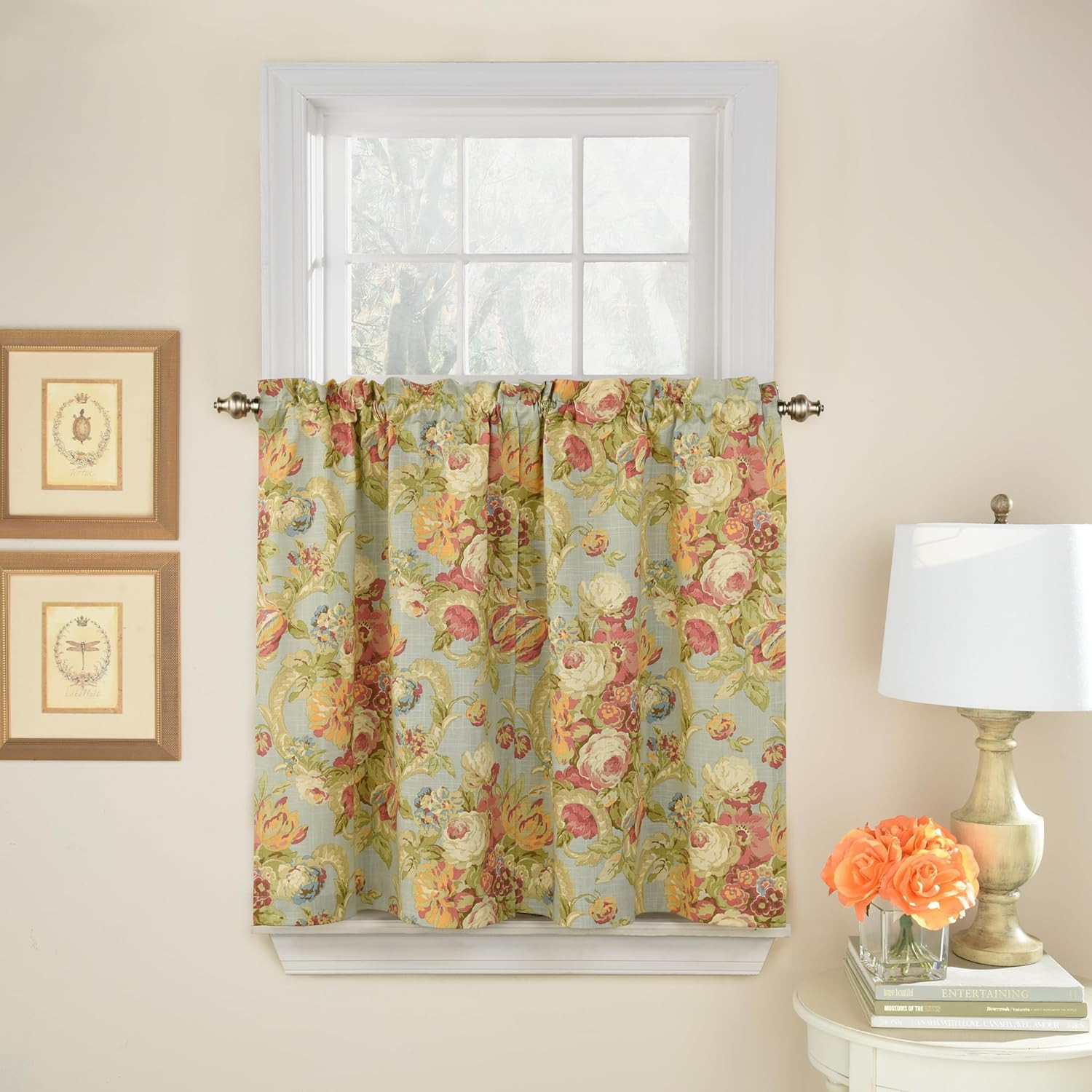 Spring Bling Vapor Tiered Panel – 100% Cotton – Elegant Textured Look – 52″ X 36