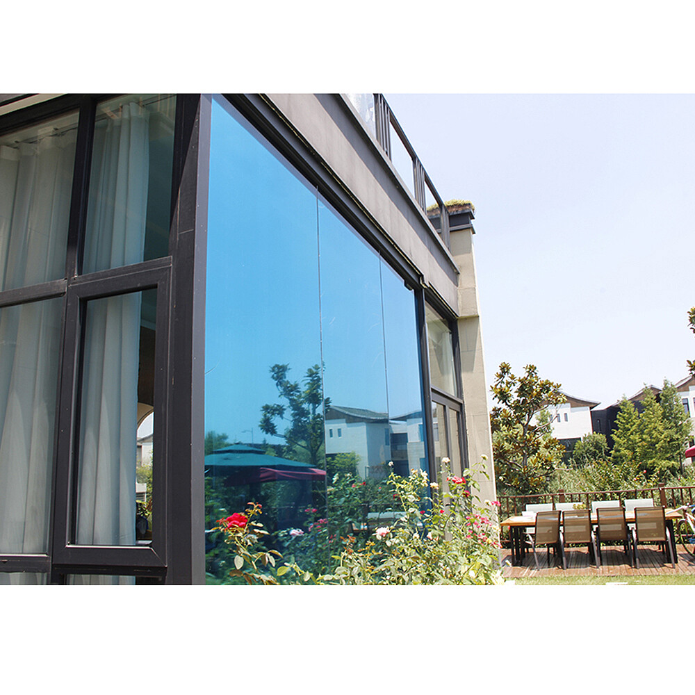 Blue&silver One Way Mirror Reflective Window Film Privacy UV Proof HOHOFILM