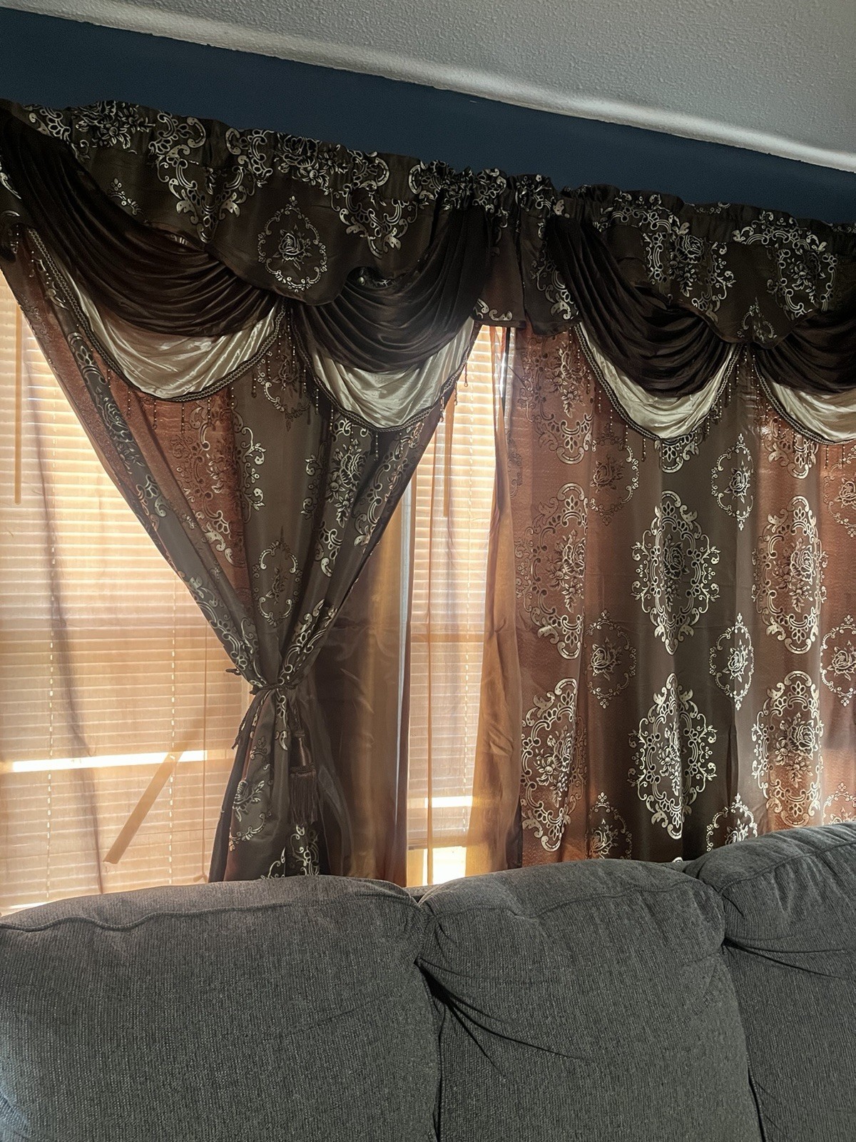 Cortinas para sala Marrón modernas elegantes habitacion cuarto cortina 55Lx84W