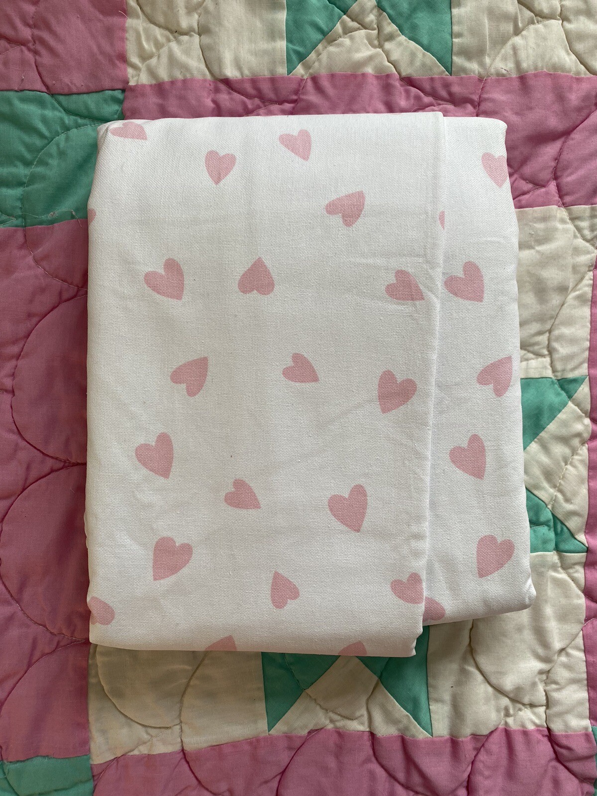 Pottery Barn Kids Printed Pink Heart Blackout Curtain 44×63