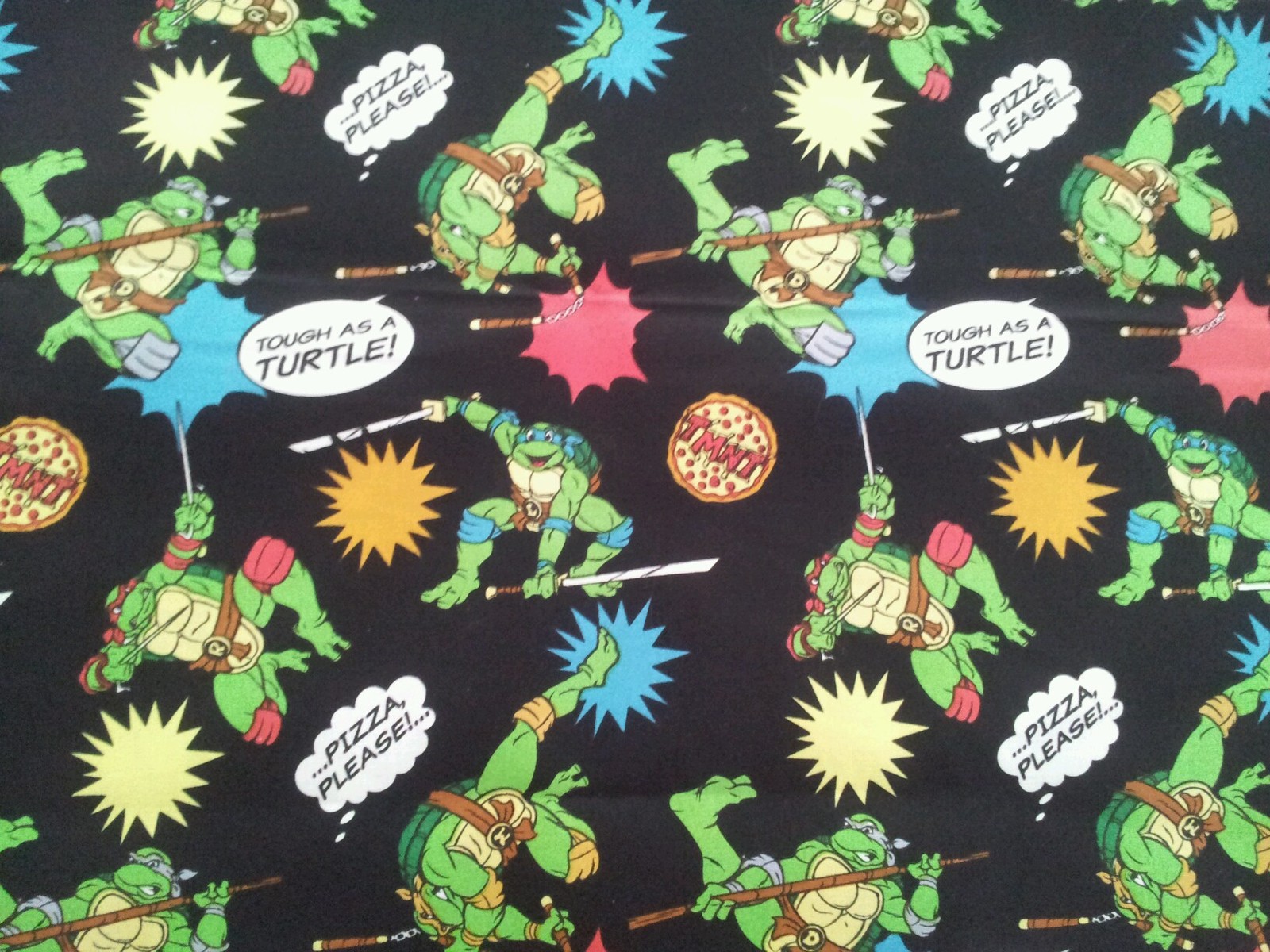 LINED WINDOW VALANCE CURTAIN 42 X 12 TEENAGE MUTANT NINJA TURTLES COMIC PIZZA