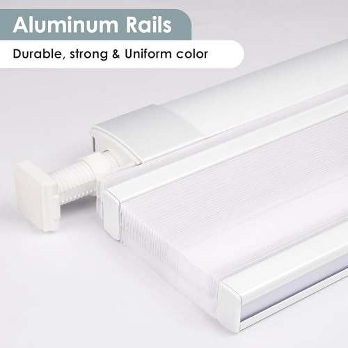 No Tools No Drill Cordless Cellular 34″ W x 48″ H Light Filtering – White