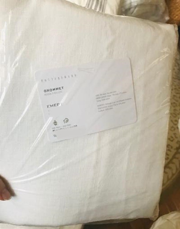 Pottery Barn Emery Drape White 50x 84 Curtain Blackout Bronze Grommet Just One