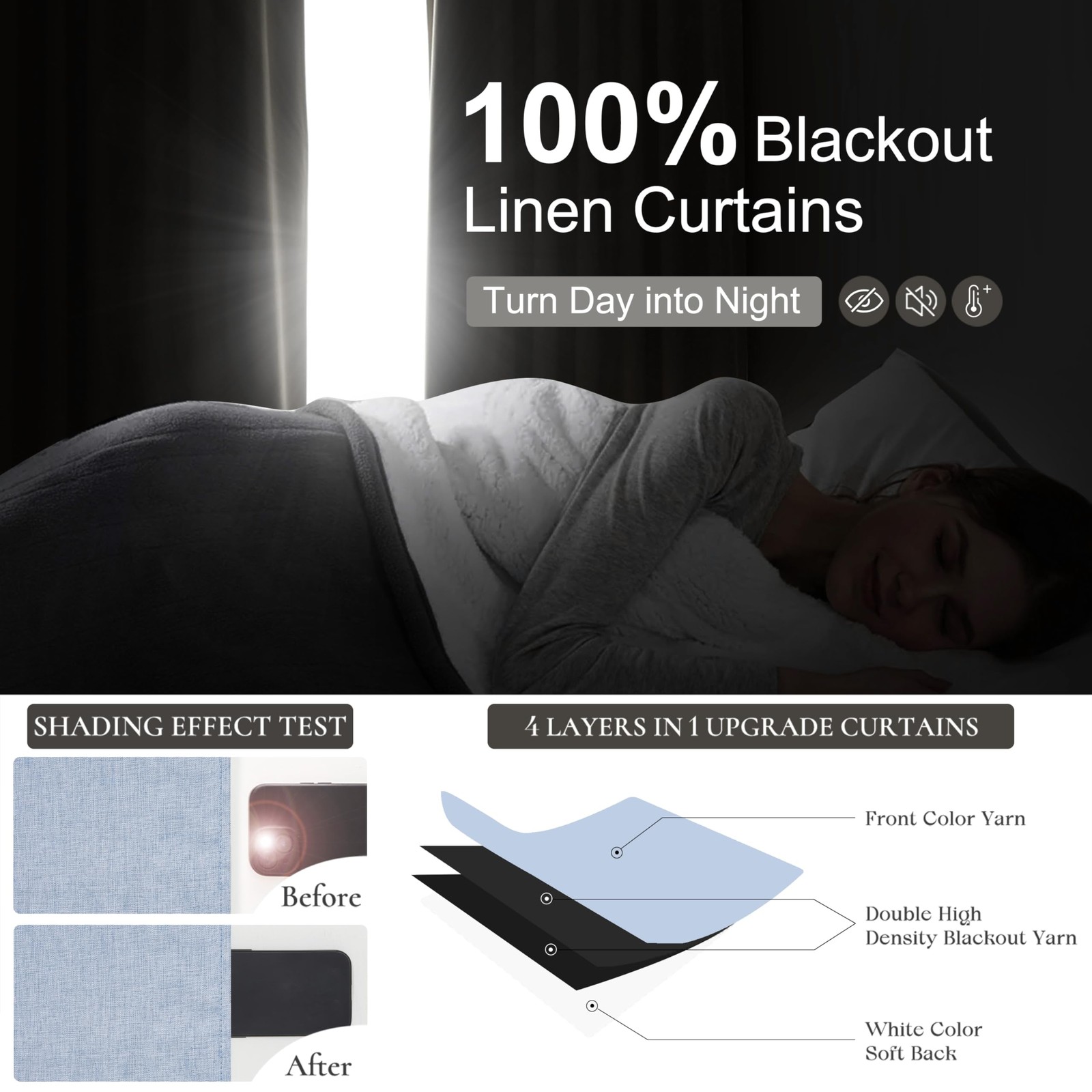 Dusty Blue Blackout Nursery Curtains 90 Inch Length for Kids/Boys Rooms/Bedro…