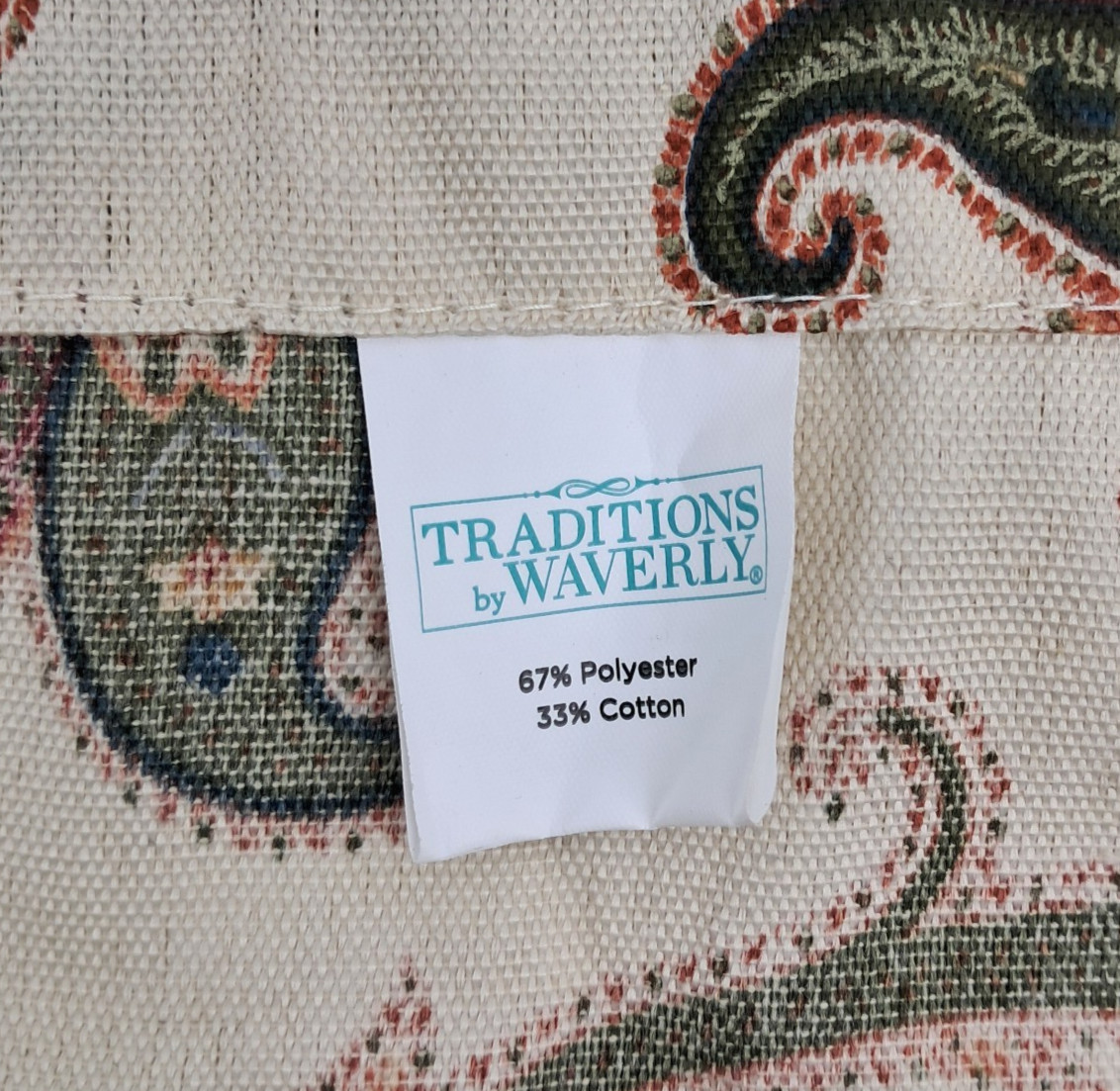 Traditions by Waverly Tennyson Window Valance 52×16 Cream Scalloped