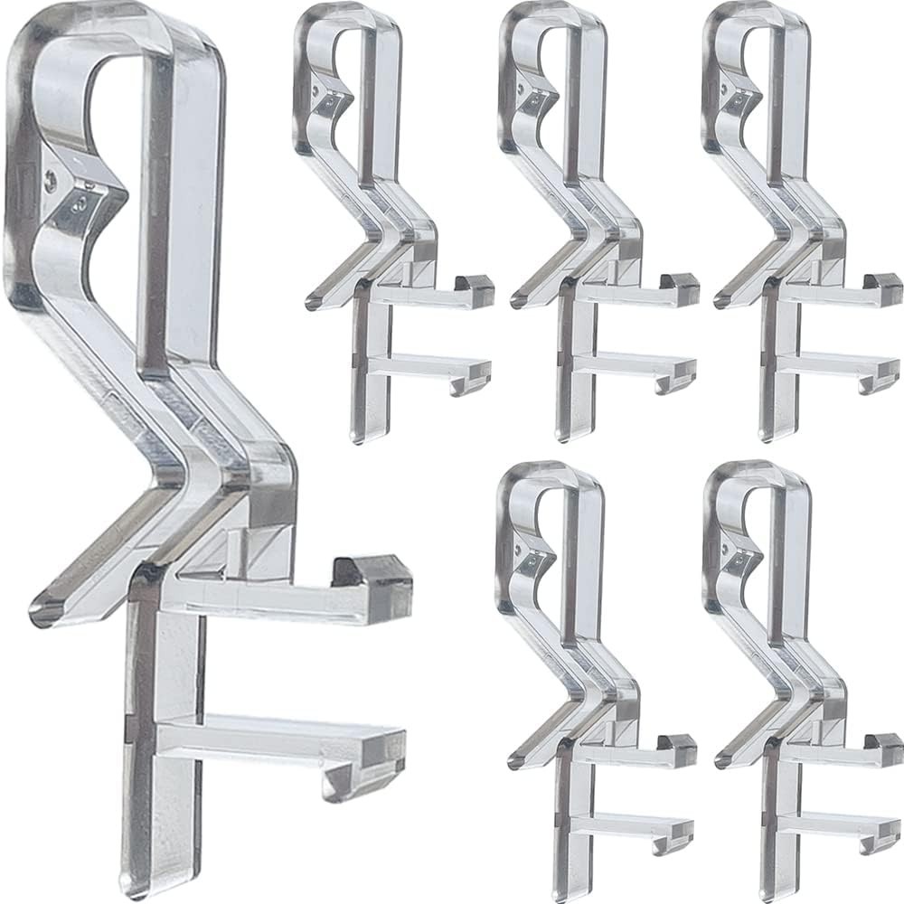 Hidden Channel Valance Clips 1-7/8 Clear 10pcs for Faux & Real Wood Blinds