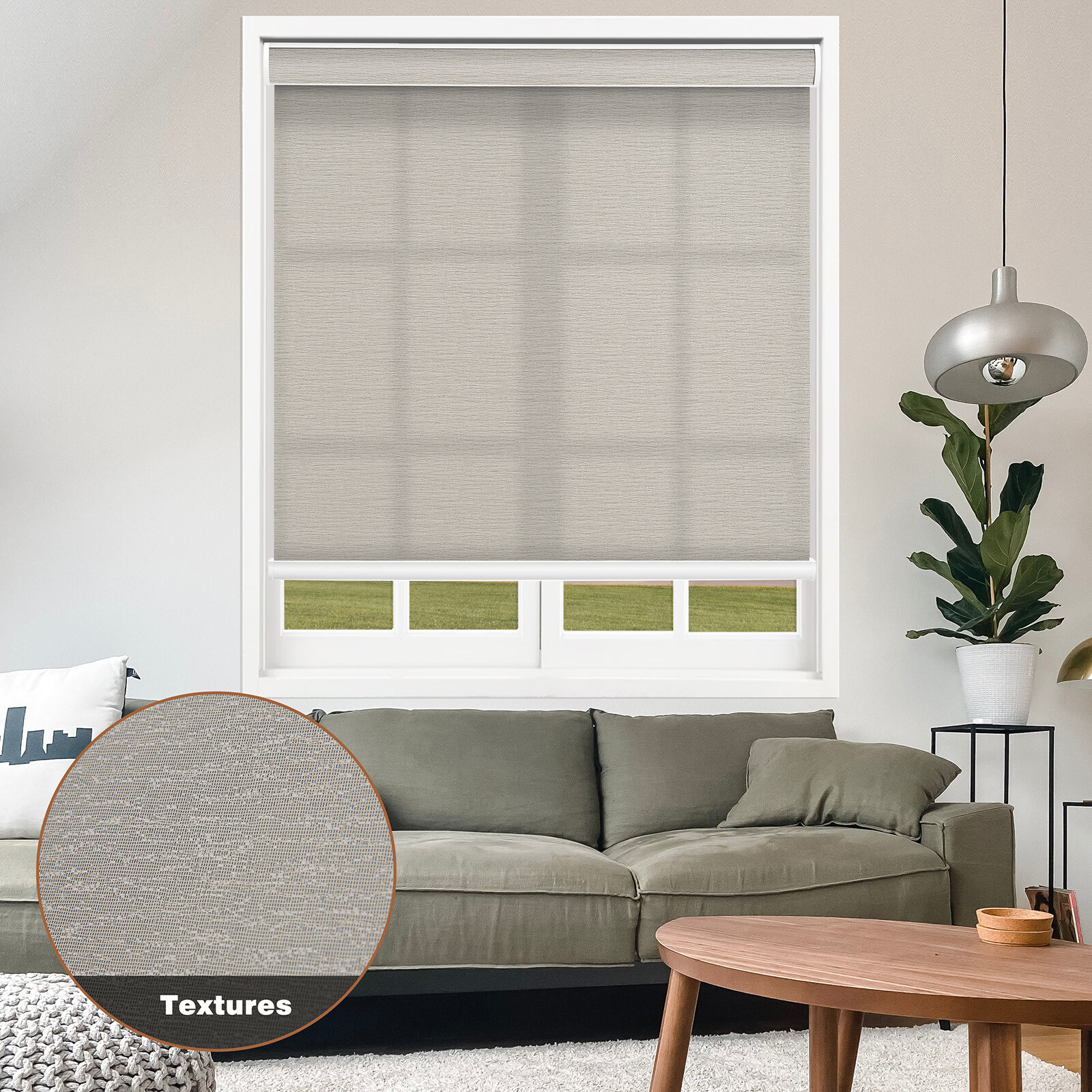 Changshade Cordless CUSTOM Size Blinds for Window Light Filtering Roller Shades