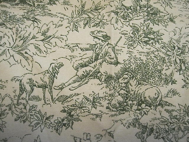 VICTORIAN SCENE TOILE DRAPES PAIR COTTON PLEAT TOP 80’W/55″L x 2 WAVERLY