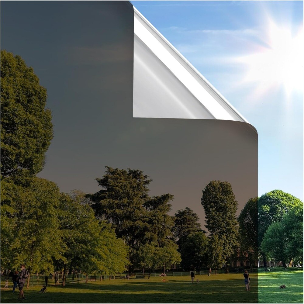 rabbitgoo Privacy Window Film One Way Mirror Tinting Brown Silver Reflective