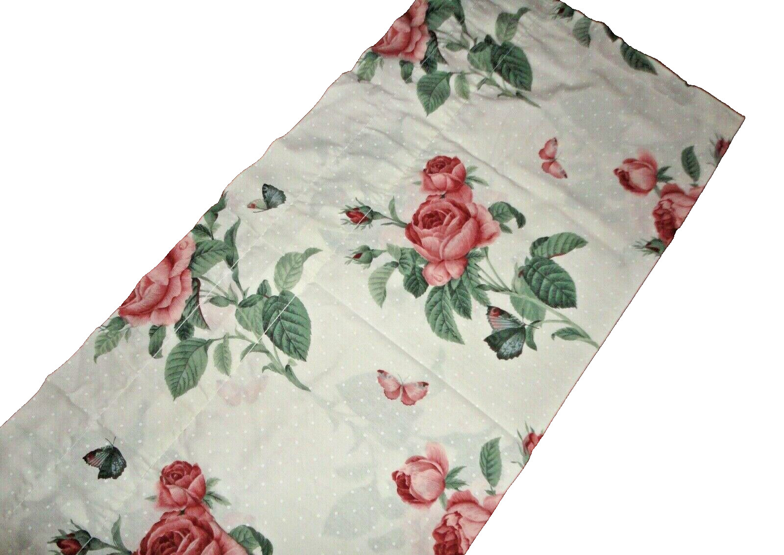 WESTPOINT STEVENS PINK FLORAL ROSES DOTS (1) BLOUSON TAILORED VALANCE 17X83
