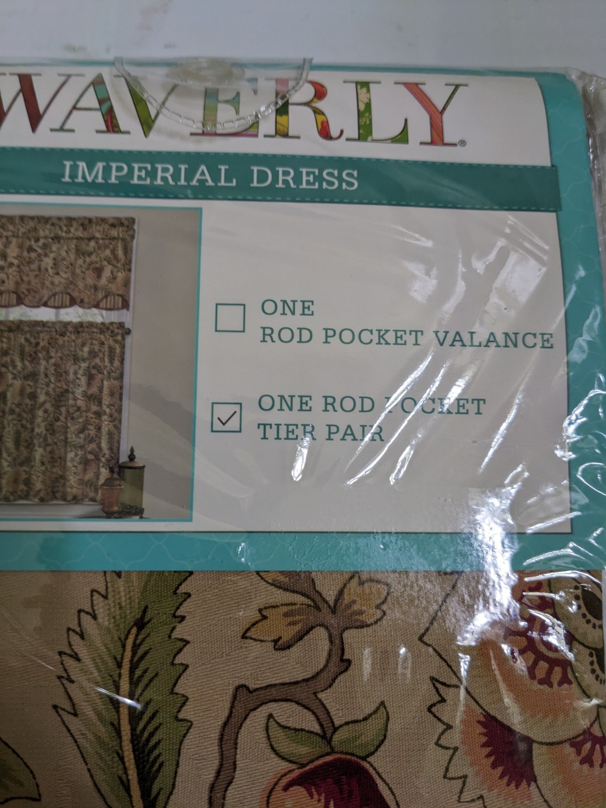 Waverly Imperial Dress Rod Pocket Tier Pair Antique 52″x36″ New READ