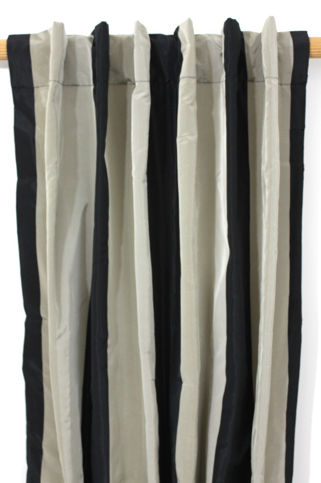 Striped Faux Silk Drapes Lined Weighted Curtains 50×84 Modern Color Block