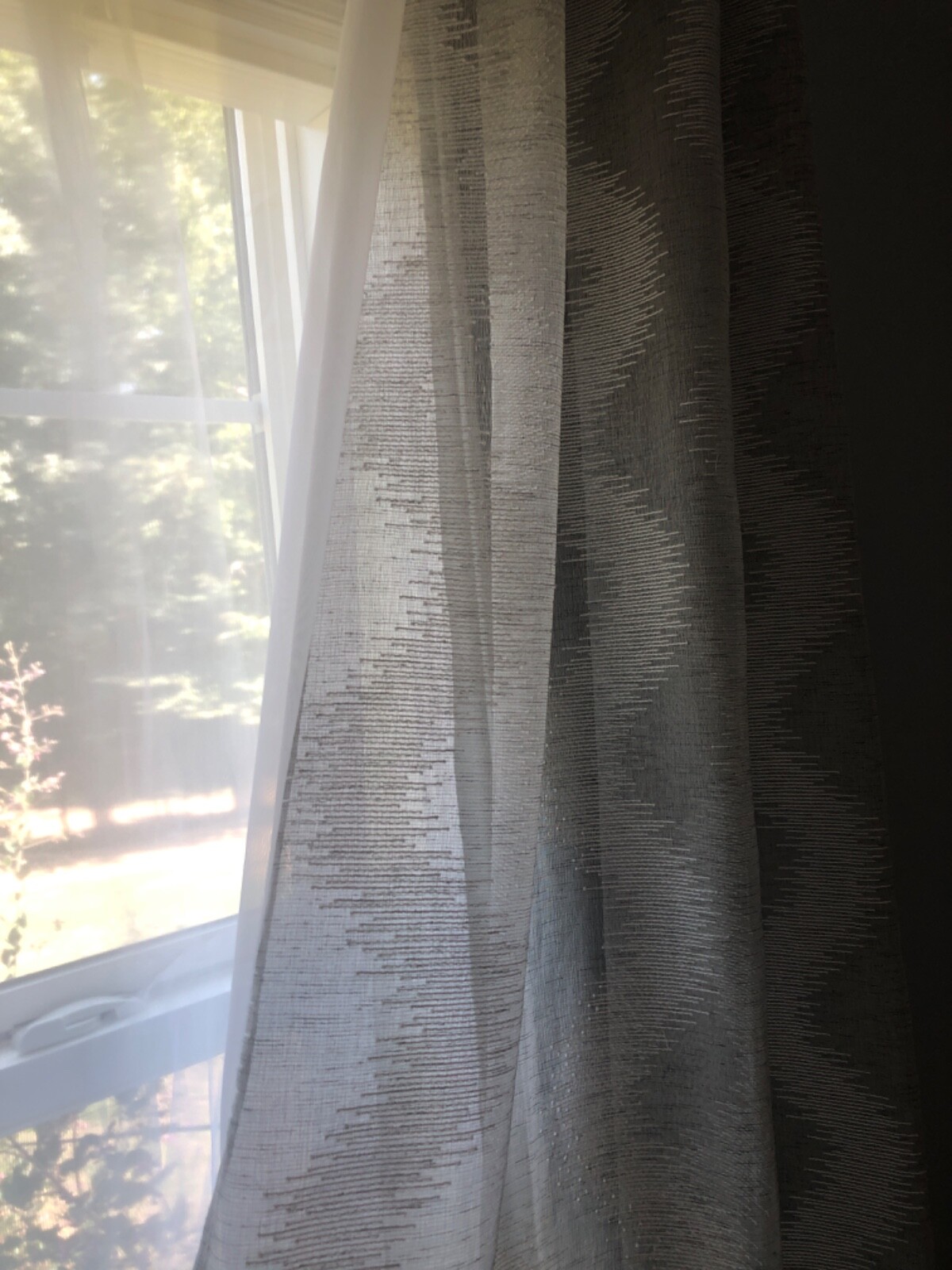 Rodeo Home 2 Panels curtains 34×84 Gray/White semi sheer EUC