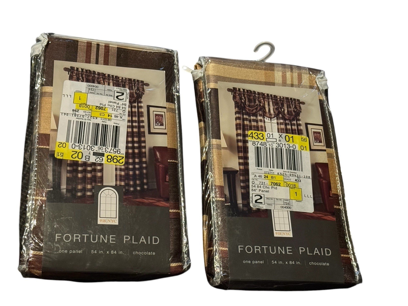 Fortune Plaid Curtain Panels Lot of 2 54×84 Chocolate Brown JCPenney Rustic