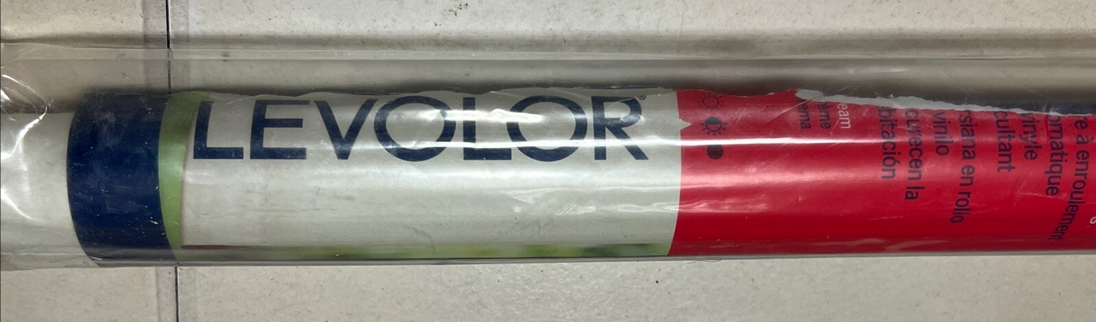 Levolor Cut-to-Size Cordless Room Darkening Vinyl Roller Shades 37 x 78 Cream