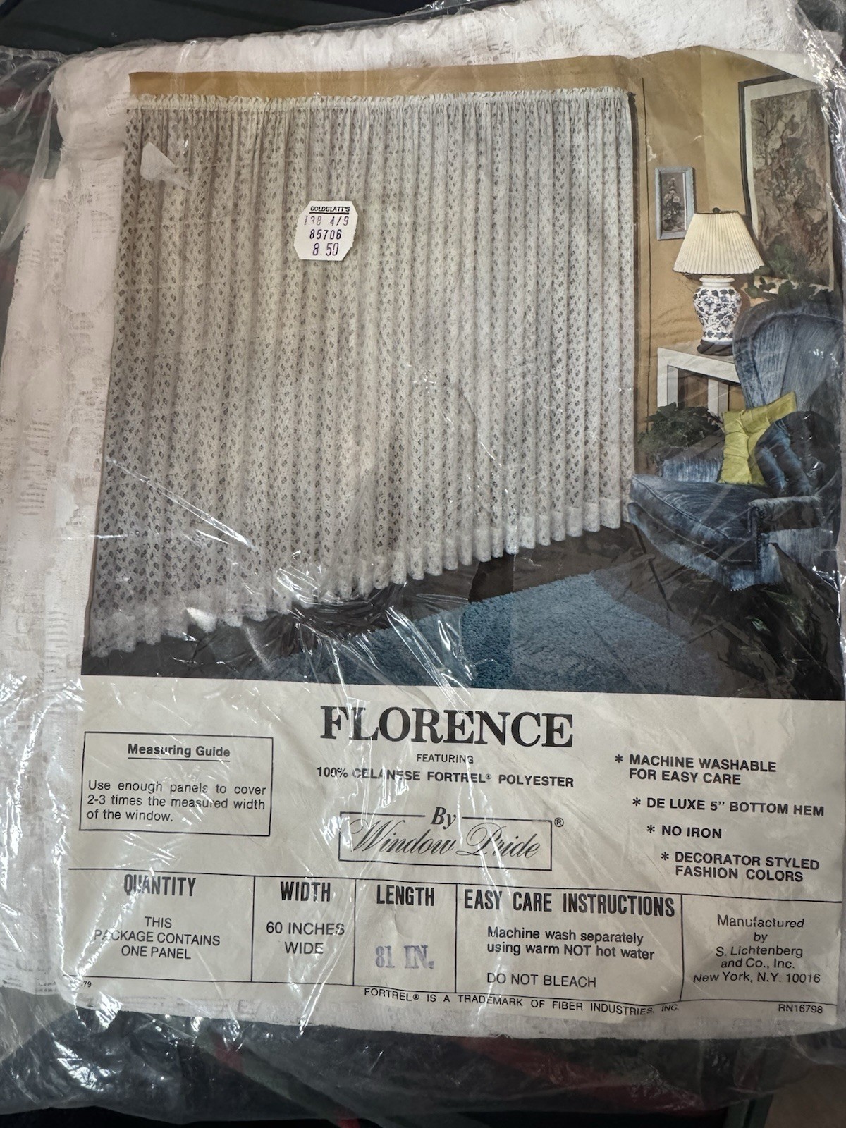 3 Florence Vintage Fortel Polyester 60×81” Panel White Lichtenberg Curtains