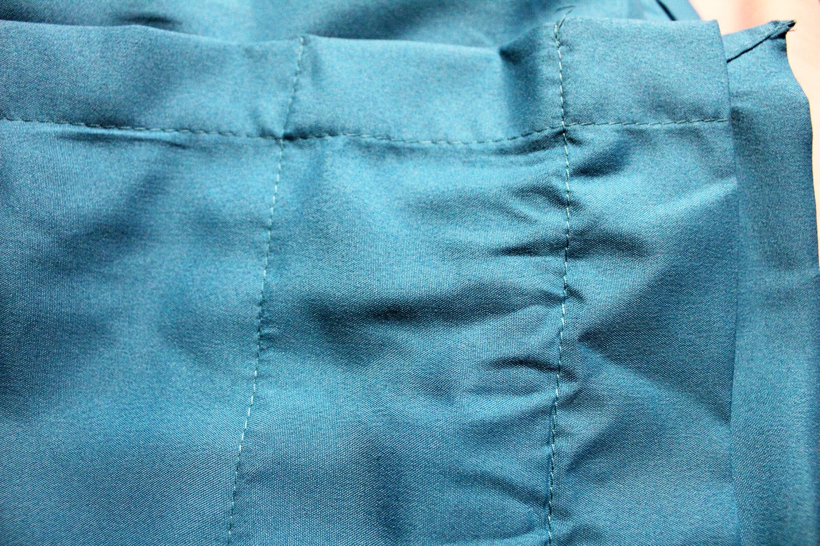 Quilt Teal, Pink, Purple Curtains Valance with Two Panels and Tie Backs