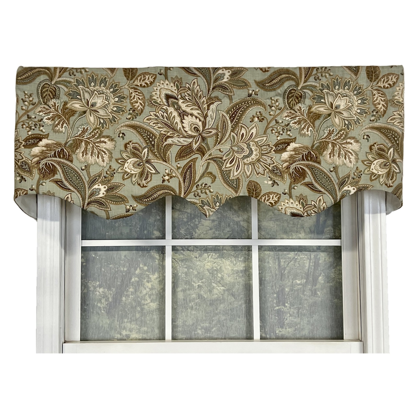 RLF Home Valdosta Regal Mist Valance Hi Quality Valance 3 Rod Pocket 50W x 17L