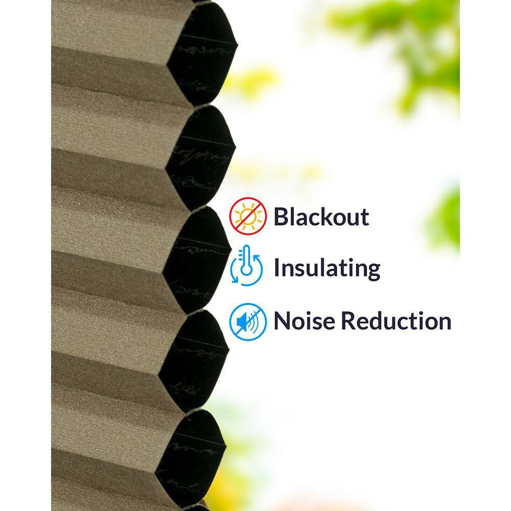 Cut-To-Size Barnwood Cordless Blackout Insulating Polyester Cellular Shade 34 In