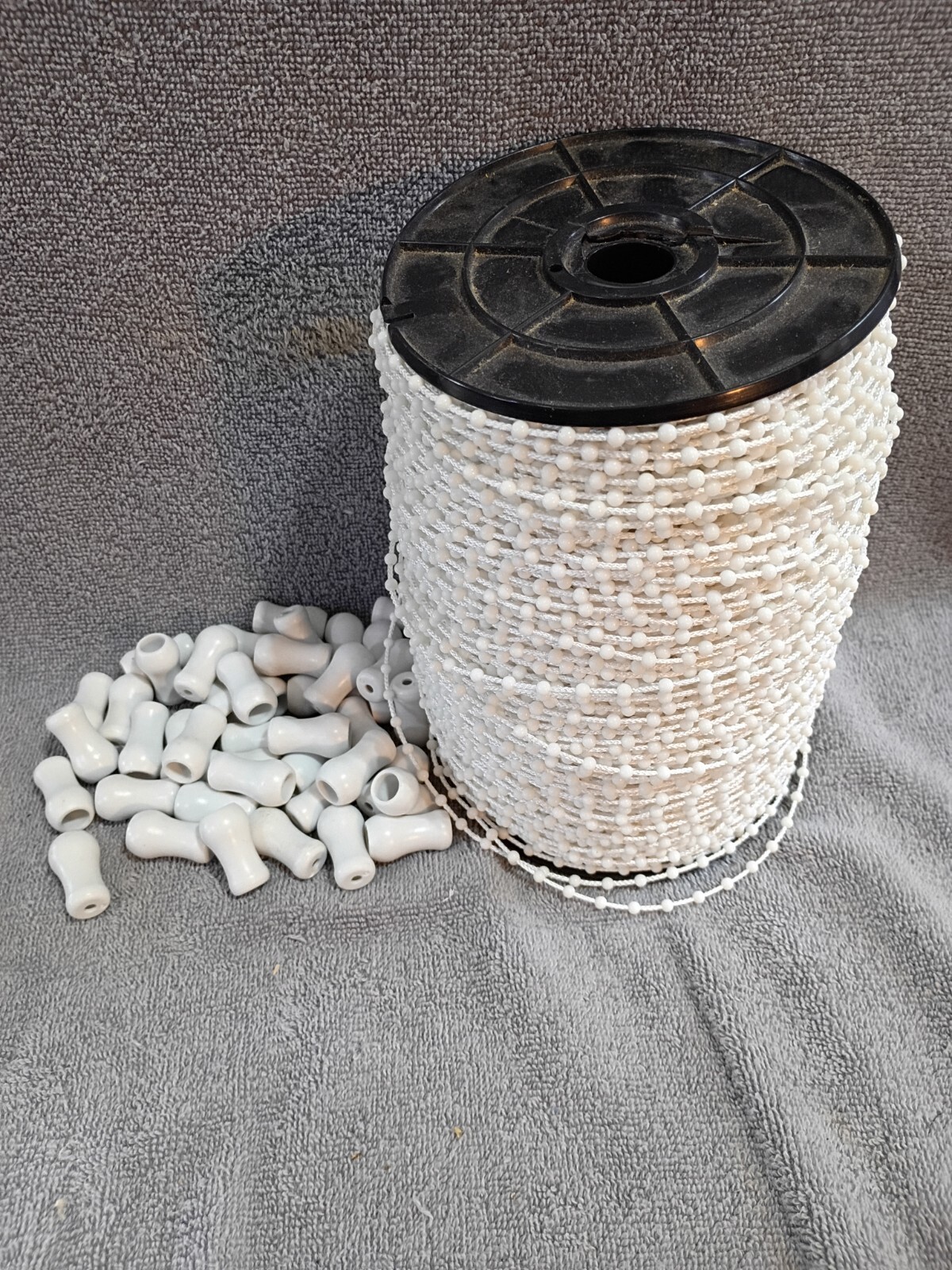 White Beaded Chain Parts Roller Shade Chain Vertical Blind Curtain & Pulls