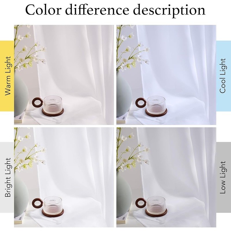 Elegant Voile Sheer Curtain Panels Light Filtering Window Treatment Home Decor