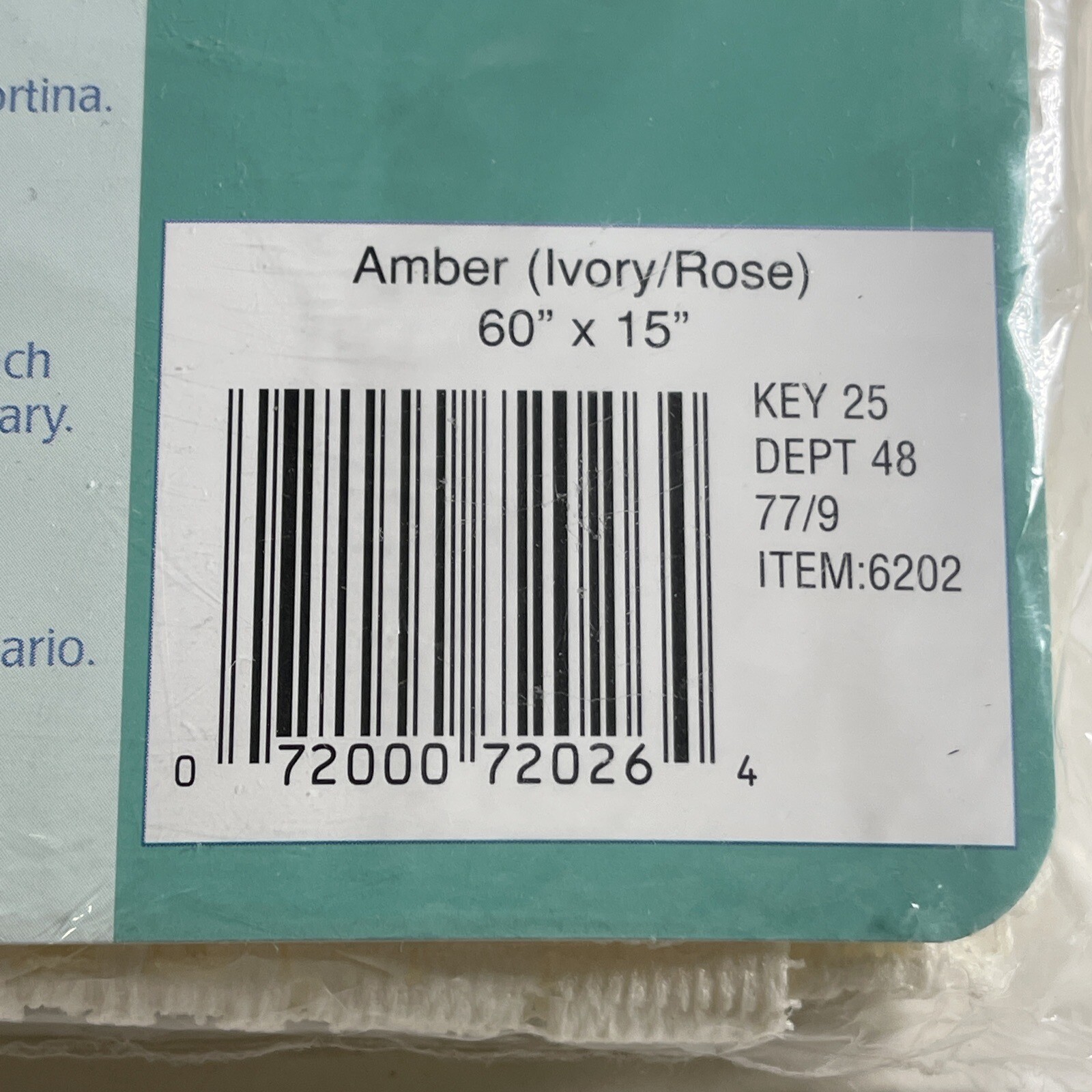 NEW OLD STOCK Valance Curtain Topper 60” X 15” IVORY ROSE AIRBRUSHED LACE #6202
