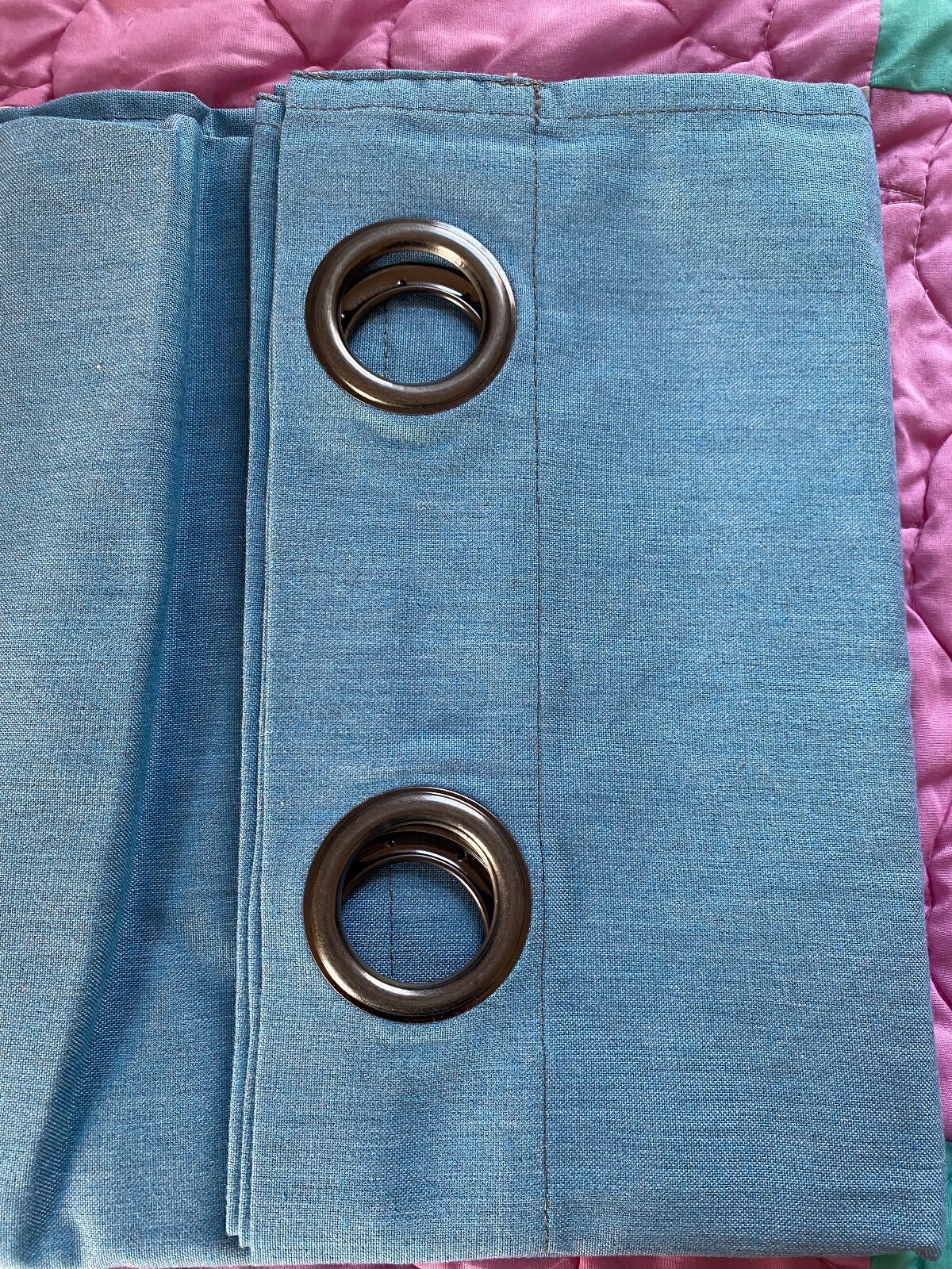 Pottery Barn Sunbrella Solid Grommet Outdoor Curtain, Meridian Chambray 50×124