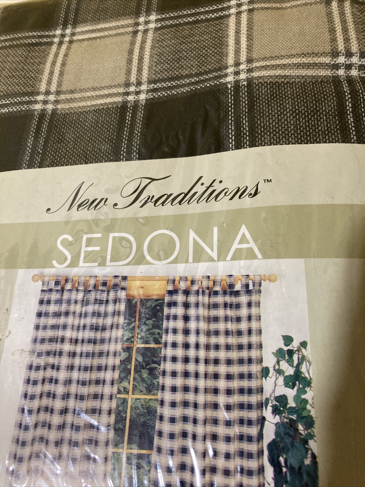 Sedona 100% Cotton Check /Plaid One Tab Top Panel Pair 82”W x84”L