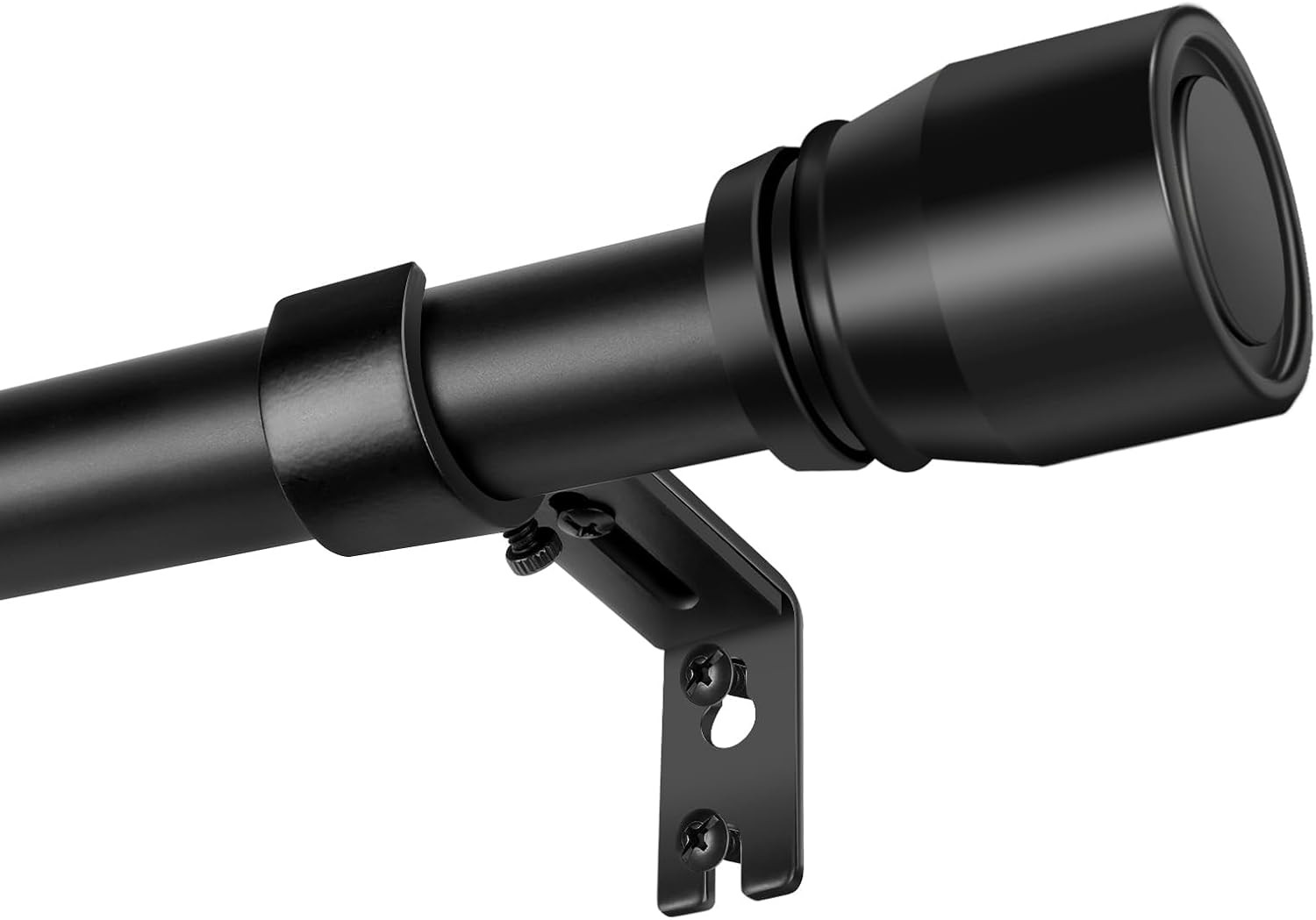1” Diameter Matte Black Curtain Rods Itself Is 30 to 90 Inch, 1 Pack Fit 30-84 I