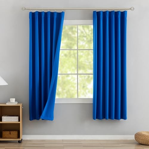 Pinch Pleated Blackout Curtains with Hooks – 63 40″W x 63″L (Pack of 2) Klein
