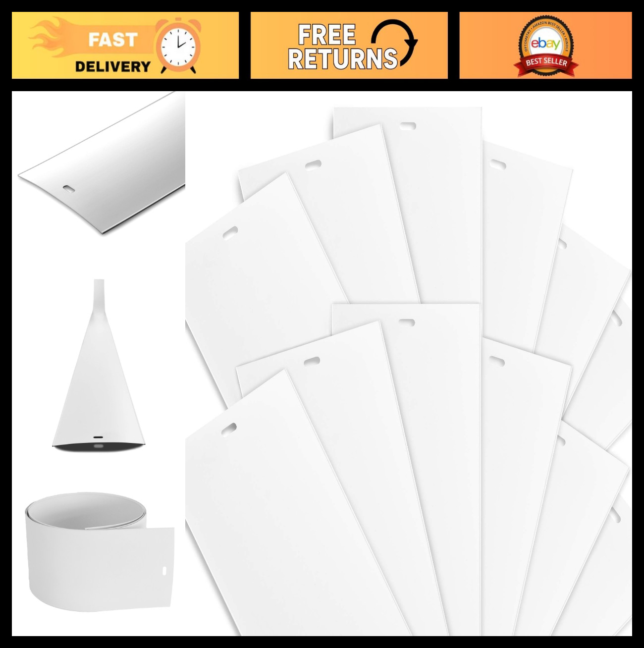 White Vertical Blinds Slats for Sliding Door & Window – 12 Pack Replacement