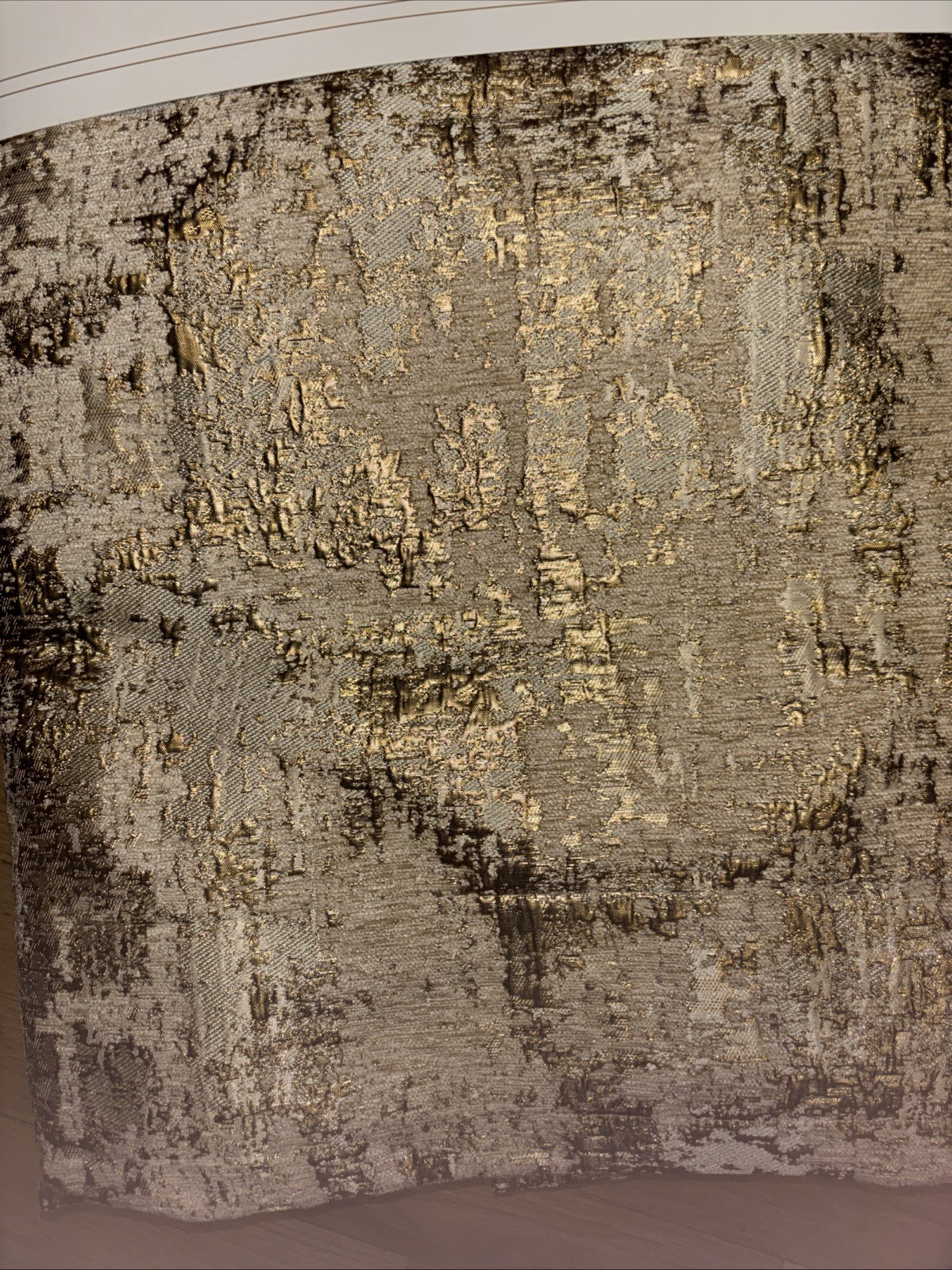 CALLISTO 2 WINDOW GOLD ABSTRACT CHENILLE TWO PANELS CURTAIN 36” X 84” Panel