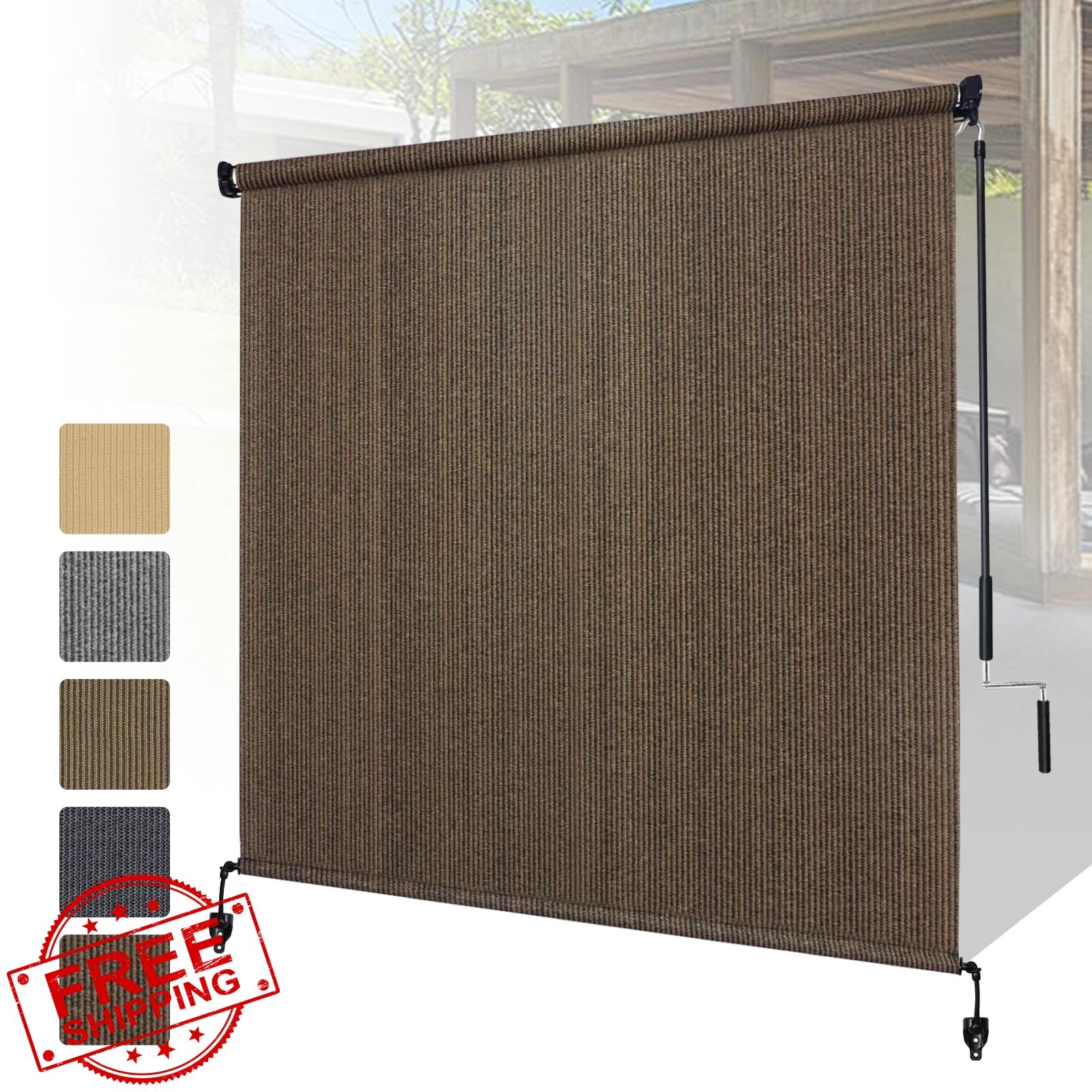 ShadeandBeyond Mocha Patio Shades 11’W x 8’H UV Prot