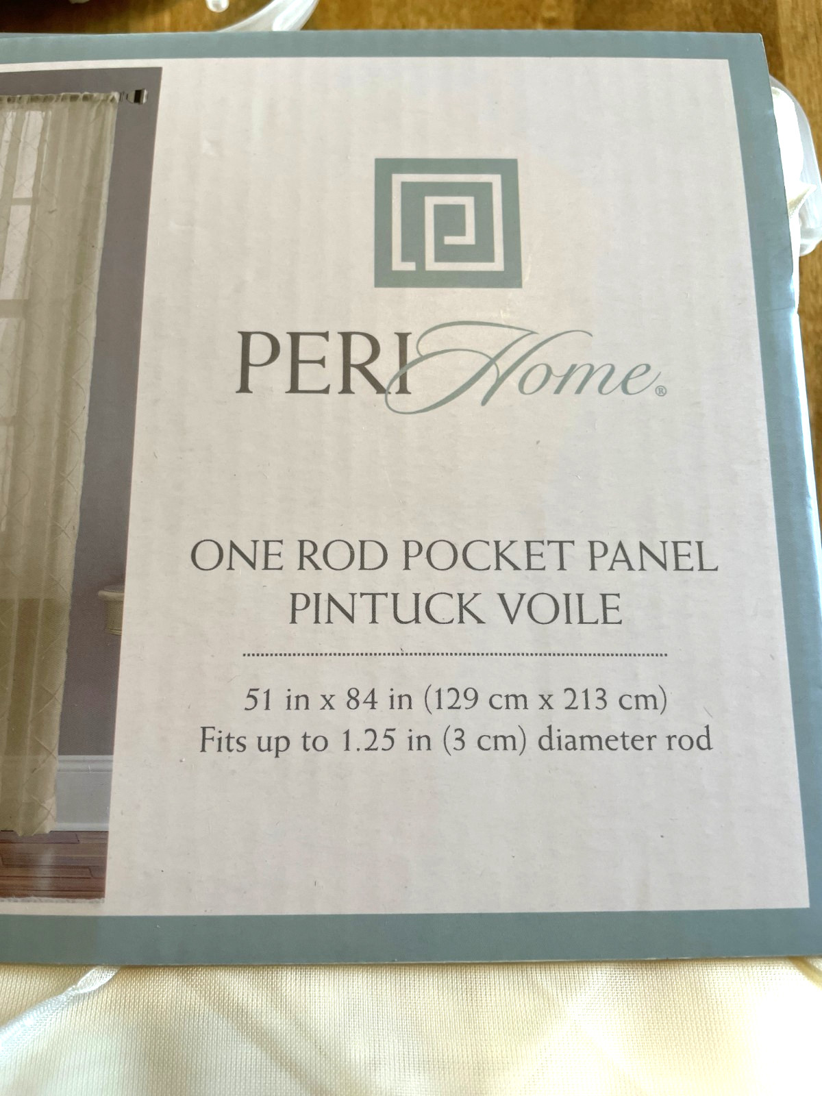LOT SET of 3 Peri Home One Rod Pocket Panel Pintuck Voile, Cream, NEW IN PACKAGE